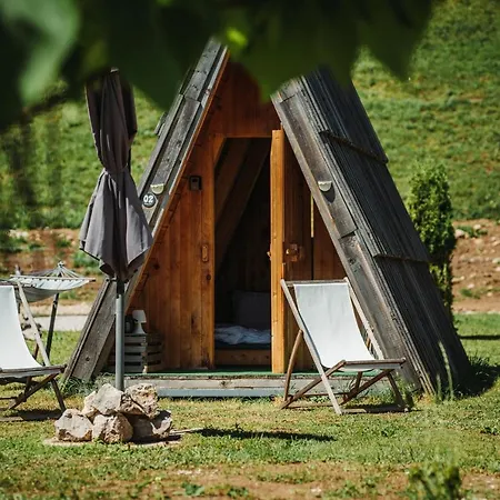 Glamping Alp Hut In Camping Garden Park Campsite Radovljica